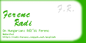 ferenc radi business card